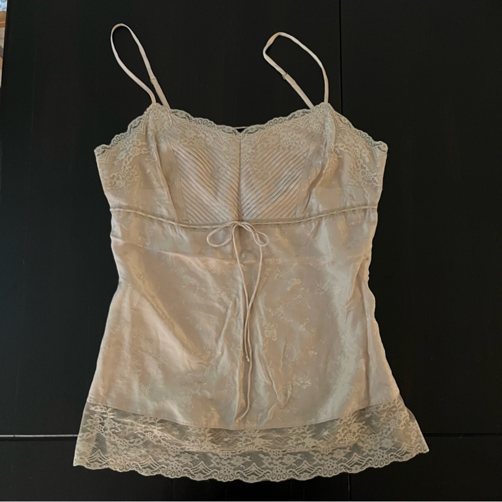 Silk Cami Top - dainty, lace, floral